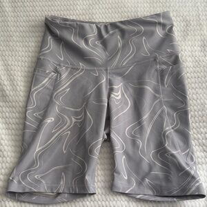 Gray Patterned Women's Biker Shorts